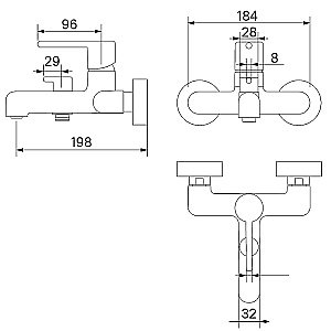 Смеситель для ванны Iddis Aiger AIGSB00i02WA хром купить в интернет-магазине сантехники Sanbest