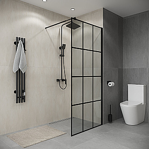 Душевая перегородка Niagara Eco NG-552-70BLACK 70 профиль черный/стекло клетка купить в интернет-магазине Sanbest