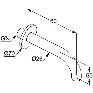 Излив для ванны Kludi Bozz 38505N0 золото брашированное купить в интернет-магазине сантехники Sanbest