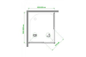 Душевой уголок Royal Bath RB1085HPD-T-BL 85х100 прозрачный купить в интернет-магазине Sanbest