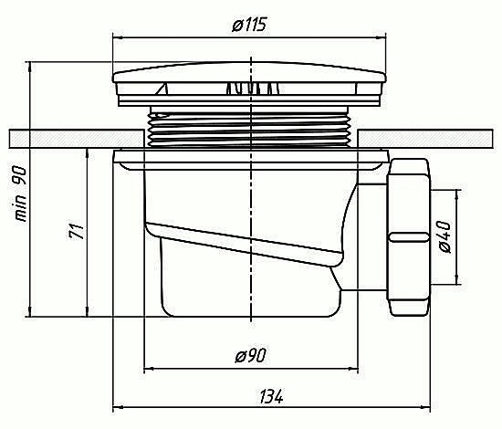 Сифон для поддона Эстет АниПласт бронза купить в интернет-магазине сантехники Sanbest