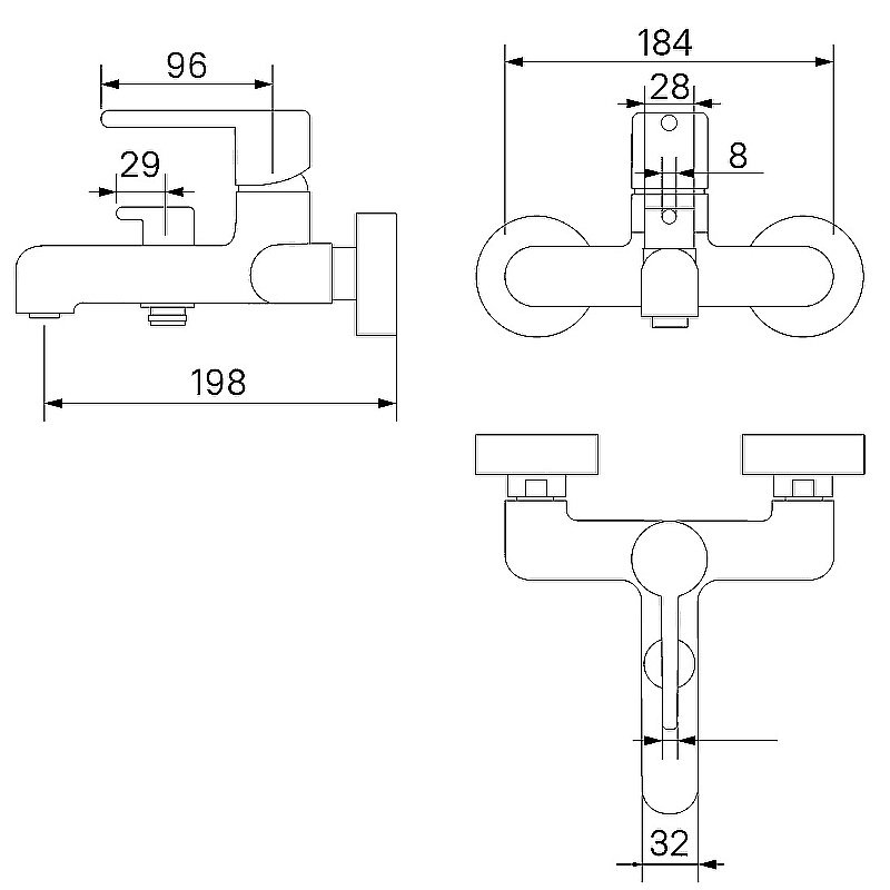 Смеситель для ванны Iddis Aiger AIGSB00i02WA хром купить в интернет-магазине сантехники Sanbest
