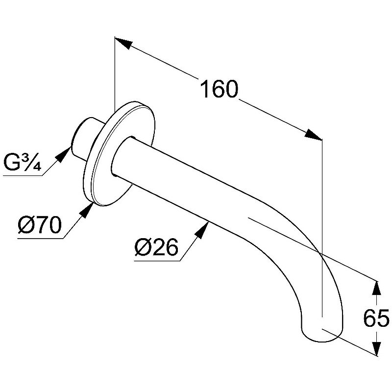 Излив для ванны Kludi Bozz 38505N0 золото брашированное купить в интернет-магазине сантехники Sanbest
