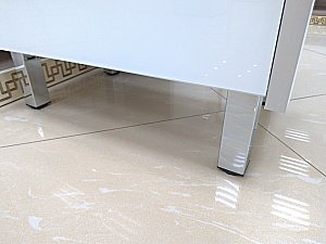 Тумба с раковиной напольная Misty Фест 60 Белый эмаль Стекло для ванной в интернет-магазине Sanbest