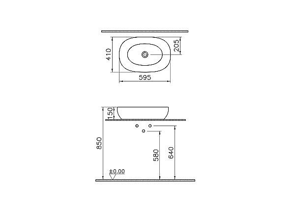 Раковина накладная VitrA Outline Recycled 7995B066-0016 матовый тауп купить в интернет-магазине Sanbest