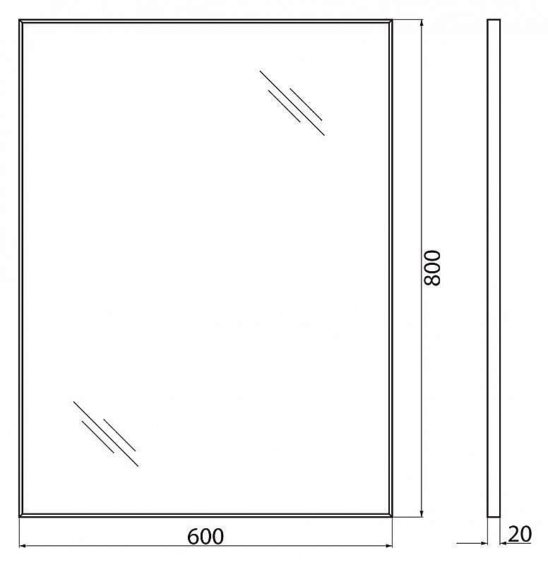 Зеркало BelBagno SPC-AL-600-800 в ванную от интернет-магазине сантехники Sanbest