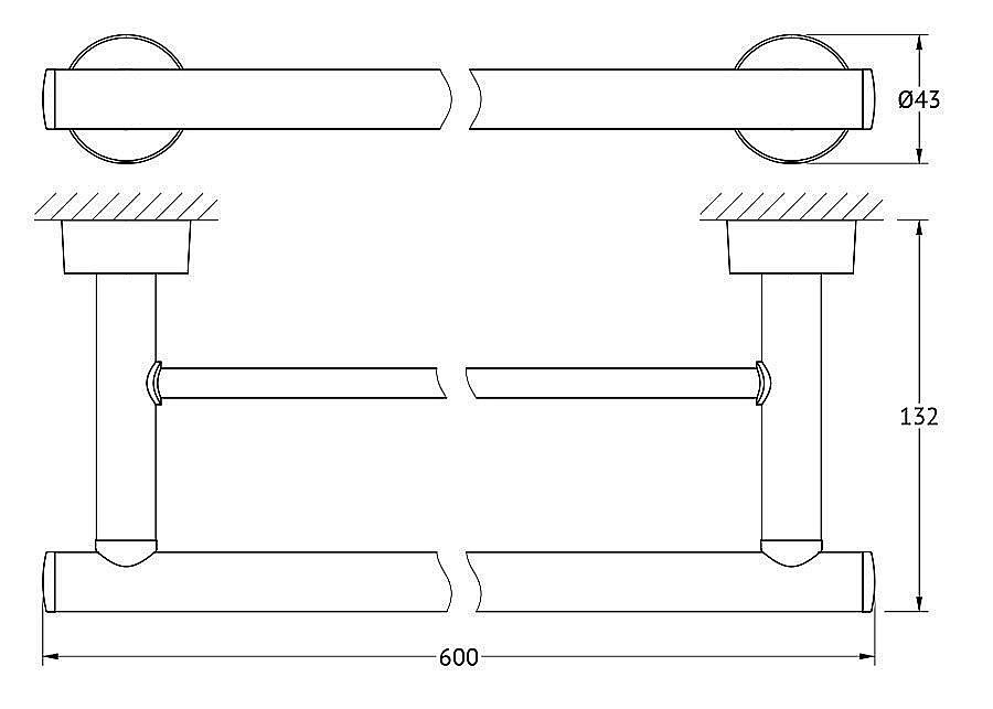 Полотенцедержатель двойной FBS Nostalgy 60 NOS 037 купить в интернет-магазине сантехники Sanbest