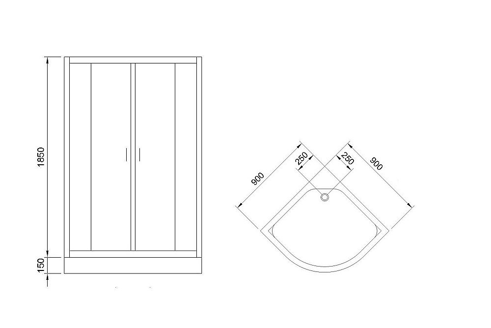 Душевой уголок Royal Bath RB90HK-C-BL 90х90 матовый купить в интернет-магазине Sanbest