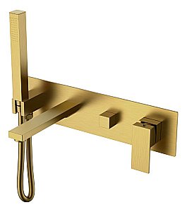 Смеситель для ванны Boheme Qubic 474-2-BR бронза купить в интернет-магазине сантехники Sanbest