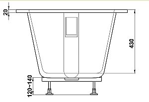 Ванна BAS Марбея 180х80 ВА00037 белая купить в интернет-магазине Sanbest