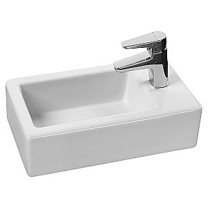 Тумба с раковиной Акватон Эклипс 46 М белая глянцевая для ванной в интернет-магазине Sanbest