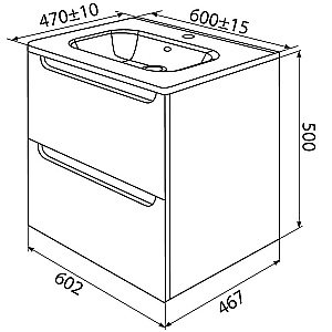 Тумба с раковиной Iddis Edifice 60 EDI60L0i95K светло-серая для ванной в интернет-магазине Sanbest