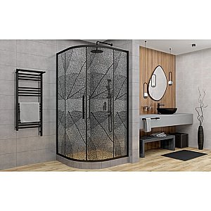 Душевой уголок DTO HB 90 98886 с рисунком/профиль черный купить в интернет-магазине Sanbest