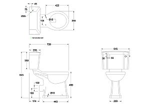 Унитаз Burlington Regal P12 51с бачком купить в интернет-магазине Sanbest
