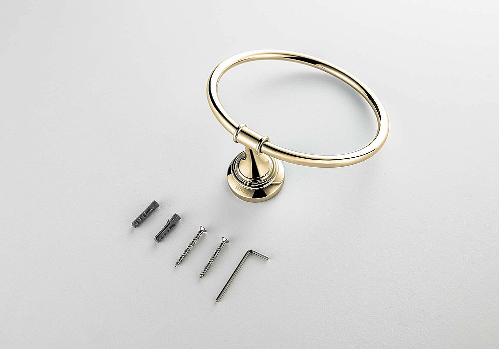 Полотенцедержатель-кольцо Aquatek Классик AQ4512PG золото полированное купить в интернет-магазине сантехники Sanbest