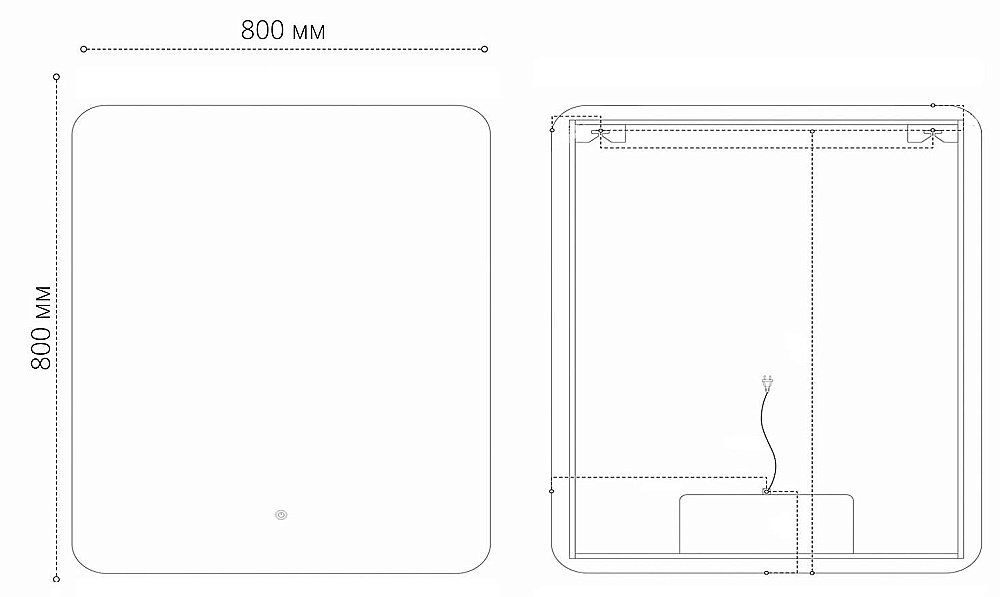 Зеркало Grossman ELEGANS-норма Black 80x80 1780802 черное в ванную от интернет-магазине сантехники Sanbest