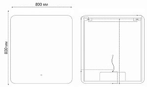 Зеркало Grossman ELEGANS-норма Black 80x80 1780802 черное в ванную от интернет-магазине сантехники Sanbest