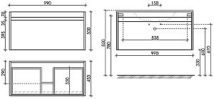 Тумба с раковиной Sancos Smart SM100W белый глянец для ванной в интернет-магазине Sanbest