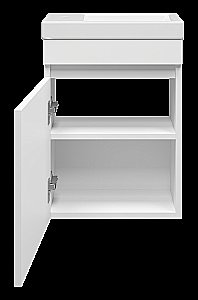 Тумба с раковиной Misty Эко мини - 40 Э-ЭкоМ01040-П белая для ванной в интернет-магазине Sanbest