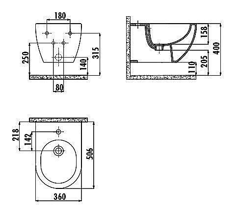 Биде подвесное Creavit Free FE510-00AM00E купить в интернет-магазине Sanbest