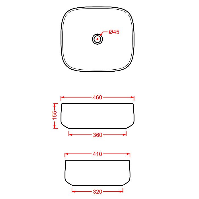 Раковина накладная Artceram Cognac 46 COL007 03 00 Nero купить в интернет-магазине Sanbest