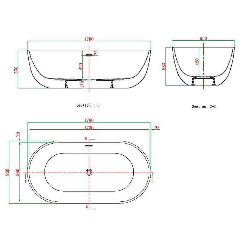 Акриловая ванна Vagnerplast Manchester 178x90 KRBV178MAN7X-64 белая купить в интернет-магазине Sanbest