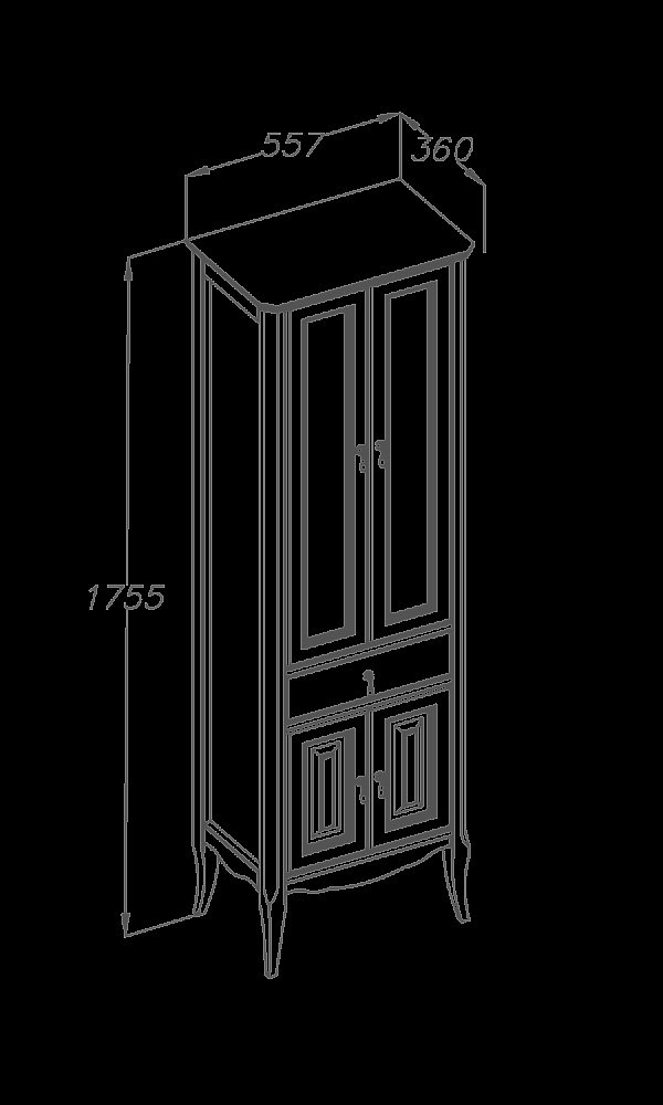 Пенал Опадирис Лоренцо 56 светлый орех для ванной в интернет-магазине сантехники Sanbest