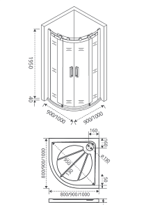 Душевой угол Good door GALAXY R-TD-90-C-CH 90x90 купить в интернет-магазине Sanbest