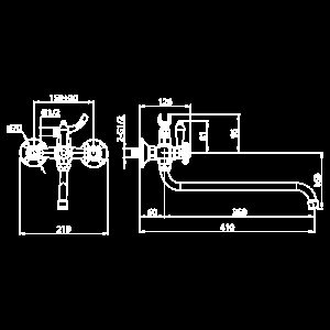 Смеситель для ванны Elghansa Kimberli 2730063 хром купить в интернет-магазине сантехники Sanbest