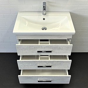 Тумба с раковиной Comforty Никосия 00-00005793 70 дуб белый для ванной в интернет-магазине Sanbest