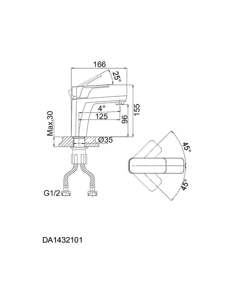 Смеситель для раковины D&K Berlin Technische DA1432115 купить в интернет-магазине сантехники Sanbest