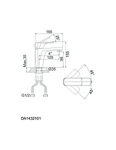 Смеситель для раковины D&K Berlin Technische DA1432115 купить в интернет-магазине сантехники Sanbest