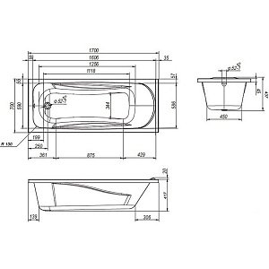 Ванна акриловая AM.PM Sense New W76A-170-070W-A 170x70 купить в интернет-магазине Sanbest