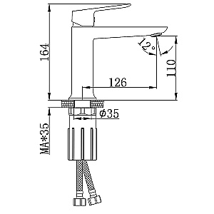 Смеситель для раковины Azario Alanti AZ-K1032MG золото матовое купить в интернет-магазине сантехники Sanbest