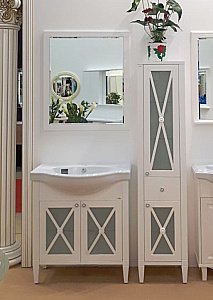 Пенал напольный Misty Анна 40,5 белый для ванной в интернет-магазине сантехники Sanbest