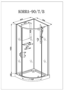 Душевая кабина CeruttiSpa KORRA90T 90х90 купить в интернет-магазине Sanbest