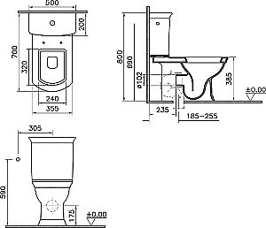 Унитаз-компакт напольный Опадирис Риспекто OS39723N белый, с бачком, с крышкой микролифт купить в интернет-магазине Sanbest