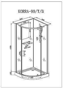 Душевая кабина CeruttiSpa KORRA90T 90х90 купить в интернет-магазине Sanbest