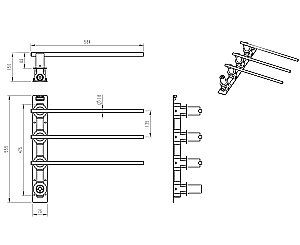 Полотенцесушитель электрический встраиваемый WONZON & WOGHAND DORTMUND, Черный матовый (WW-A363-MB) купить в интернет-магазине сантехники Sanbest