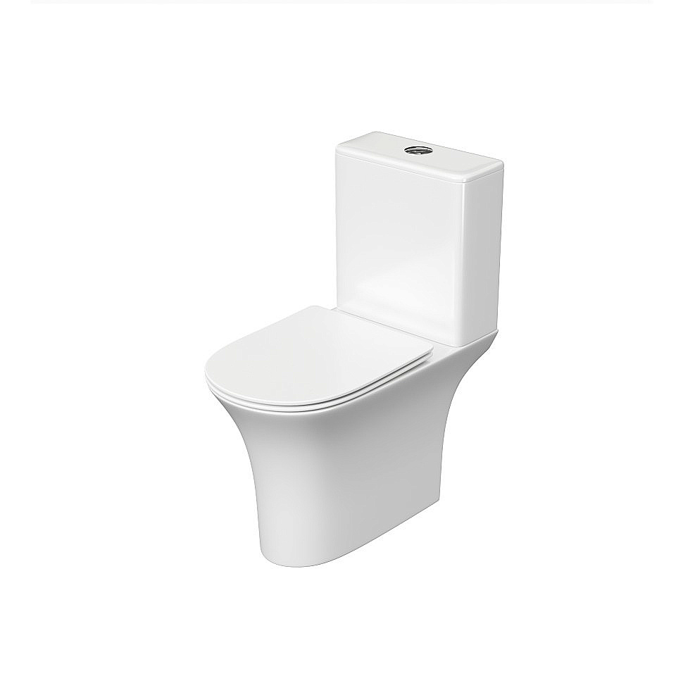 Унитаз CeramaLux TR1217A безободковый, с бачком, с крышкой микролифт, белый купить в интернет-магазине Sanbest