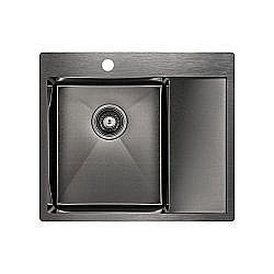 Мойка кухонная Paulmark FLANK PM225951-GM вороненая сталь купить в интернет-магазине сантехники Sanbest