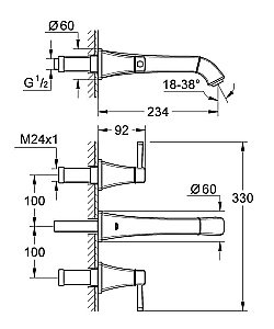 Смеситель для раковины Grohe Grandera 20415000 хром купить в интернет-магазине сантехники Sanbest