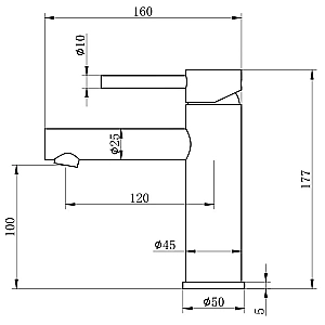 Смеситель для раковины Wonzon & Woghand WW-H9089-BS никель матовый купить в интернет-магазине сантехники Sanbest