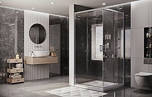 Душевой уголок Ambassador Kingston 14011102 90x90 стекло прозрачное/профиль хром купить в интернет-магазине Sanbest