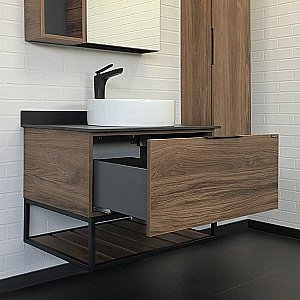 Тумба с раковиной Comforty Порто 00-00008926 75 дуб тёмно-коричневый для ванной в интернет-магазине Sanbest