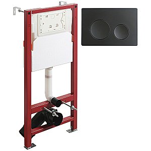 Унитаз подвесной Orange CI07-100W+APB144 безободковый, с крышкой микролифт, с инсталляцией, белый/кнопка черная купить в интернет-магазине Sanbest
