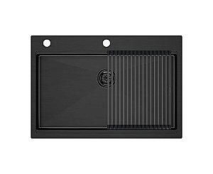 Кухонная мойка Paulmark KRONER-PRO 75 PM707551-GM+R405-GM вороненая сталь купить в интернет-магазине сантехники Sanbest