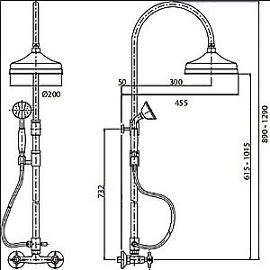 Душевая система Cezares NOSTALGIA-CD-01-M хром/ручка хром купить в интернет-магазине сантехники Sanbest