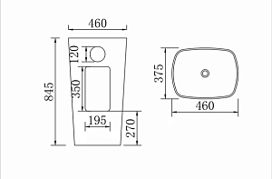 Раковина SantiLine SL-4015 белая купить в интернет-магазине Sanbest