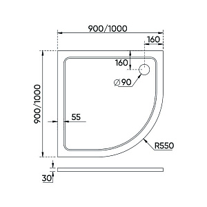 Душевой поддон Veconi Tezeo TZ10-90PL-01-19C3 90x90 купить в интернет-магазине Sanbest